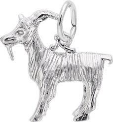 Rembrandt Charms Billy Goat Memorial Keepsake, Silver, 17.6 x 16.76-mm