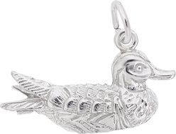 Rembrandt Charms Duck Memorial Keepsake, Silver, 19.65 x 9.23-mm