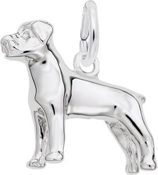 Rembrandt Charms Rottweiler Memorial Keepsake, Silver, 16.49 x 14.57-mm