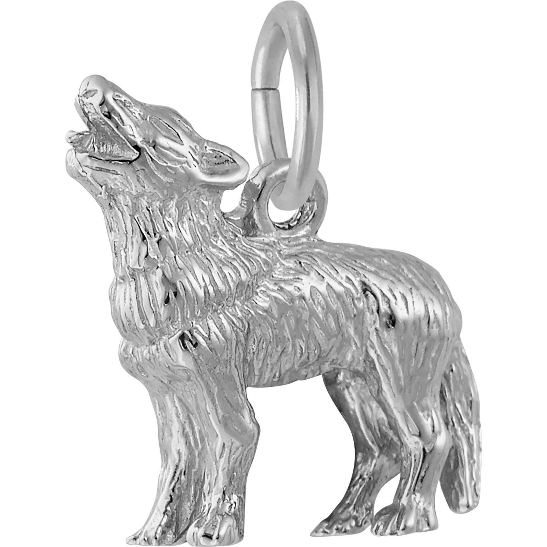 Rembrandt Charms Wolf Memorial Keepsake, Silver, 14.66 x 12.29-mm