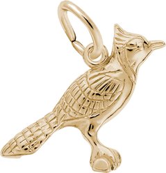Rembrandt Charms Blue Jay Memorial Keepsake, Gold, 22.48 x 13.07-mm