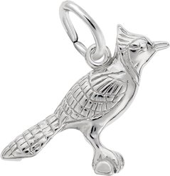 Rembrandt Charms Blue Jay Memorial Keepsake, Silver, 22.48 x 13.07-mm