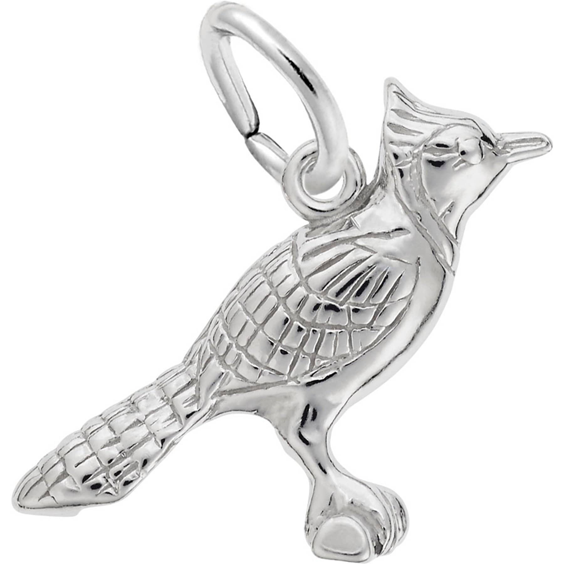 Rembrandt Charms Blue Jay Memorial Keepsake, Silver, 22.48 x 13.07-mm