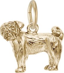Rembrandt Charms Pug Memorial Keepsake, Gold, 14.8 x 13.03-mm