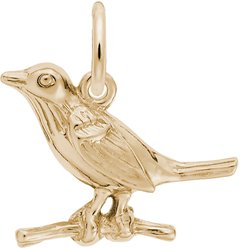 Rembrandt Charms Robin Memorial Keepsake, Gold, 17.47 x 14.39-mm