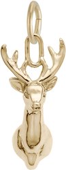 Rembrandt Charms Deerhead Memorial Keepsake, Gold, 10.99 x 16.95-mm