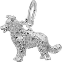 Rembrandt Charms Border Collie Memorial Keepsake, Silver, 17.7 x 13.5-mm