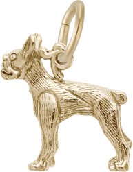Rembrandt Charms Boston Terrier Memorial Keepsake, Gold, 15.2 x 17.25-mm