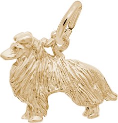 Rembrandt Charms Collie Memorial Keepsake, Gold, 16.9 x 12.17-mm