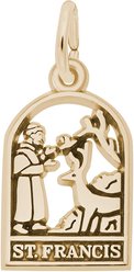 Rembrandt Charms St. Francis Memorial Keepsake, Gold, 10.87 x 15.24-mm