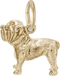 Rembrandt Charms Bulldog Memorial Keepsake, Gold, 13.27 x 12.79-mm
