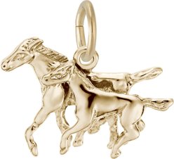 Rembrandt Charms Horse & Colt Memorial Keepsake, Gold, 20.36 x 13.01-mm