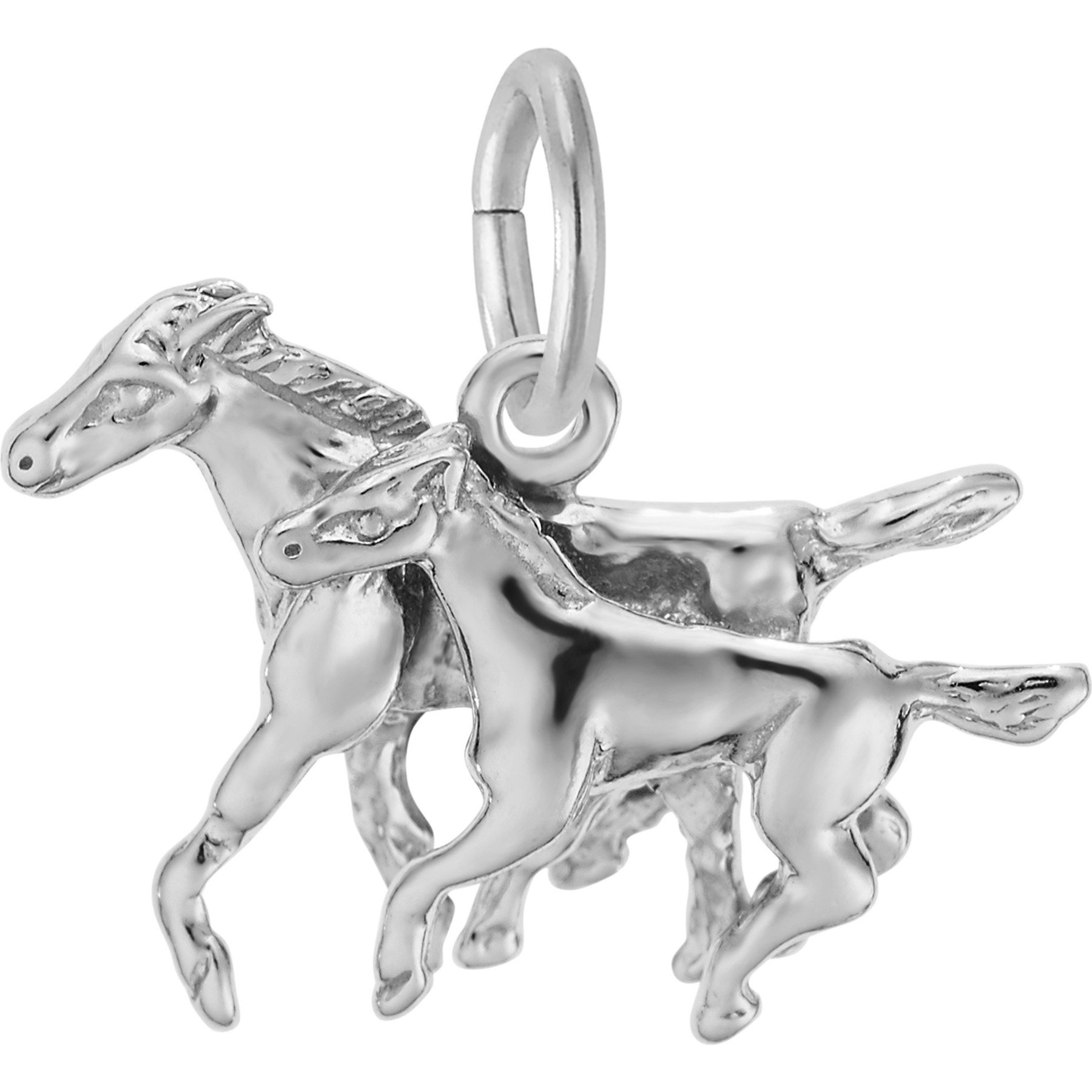 Rembrandt Charms Horse & Colt Memorial Keepsake, Silver, 20.36 x 13.01-mm