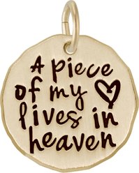 Rembrandt Charms Piece of my Heart Memorial Keepsake, Gold, 19.2 x 19.2-mm