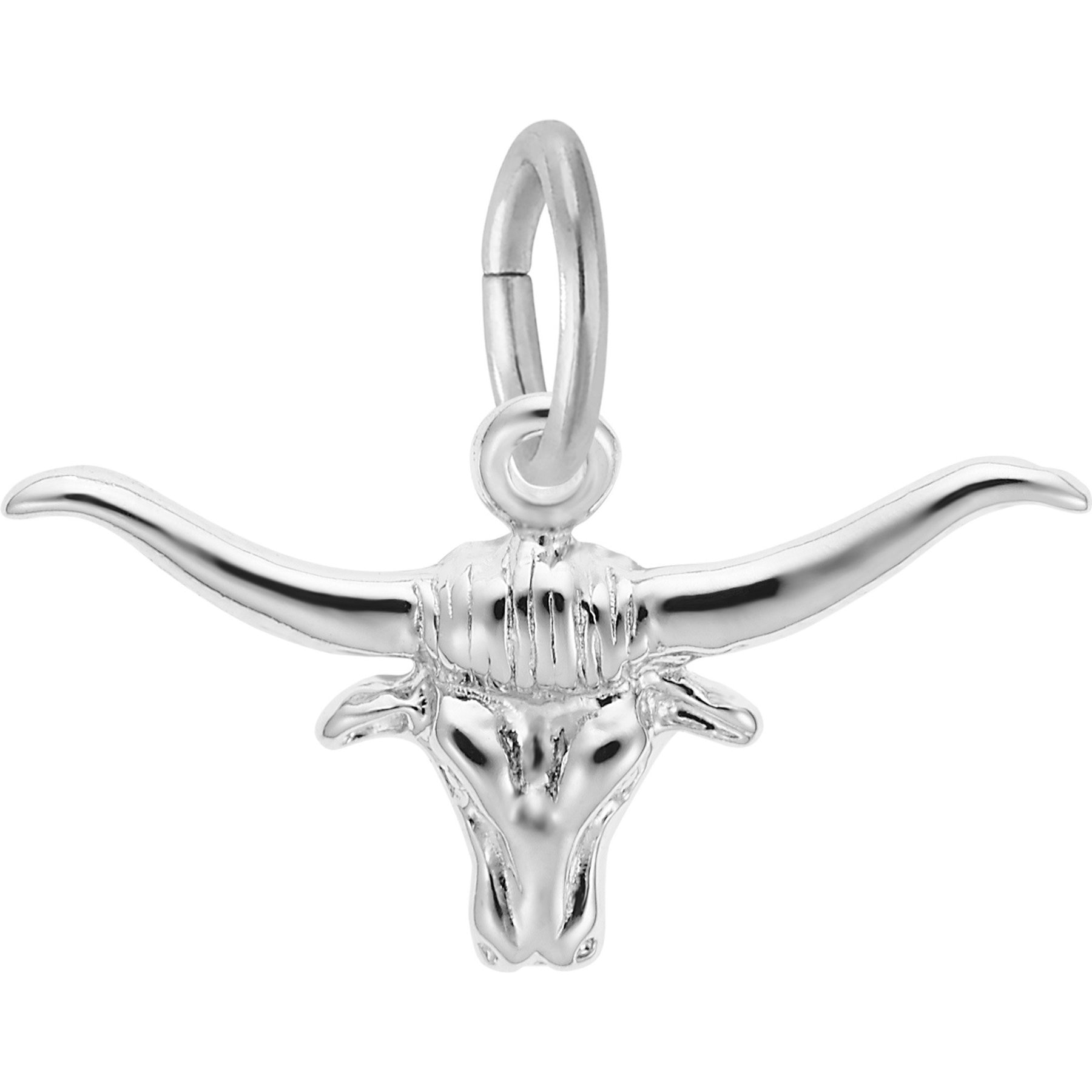 Rembrandt Charms Steer Memorial Keepsake, Silver, 21.42 x 9.67-mm