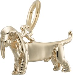 Rembrandt Charms Basset Hound Memorial Keepsake, Gold, 17.5 x 10.51-mm slide 2 of 3