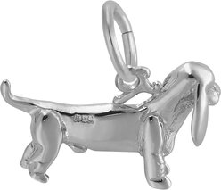 Rembrandt Charms Basset Hound Memorial Keepsake, Silver, 17.5 x 10.51-mm slide 2 of 3