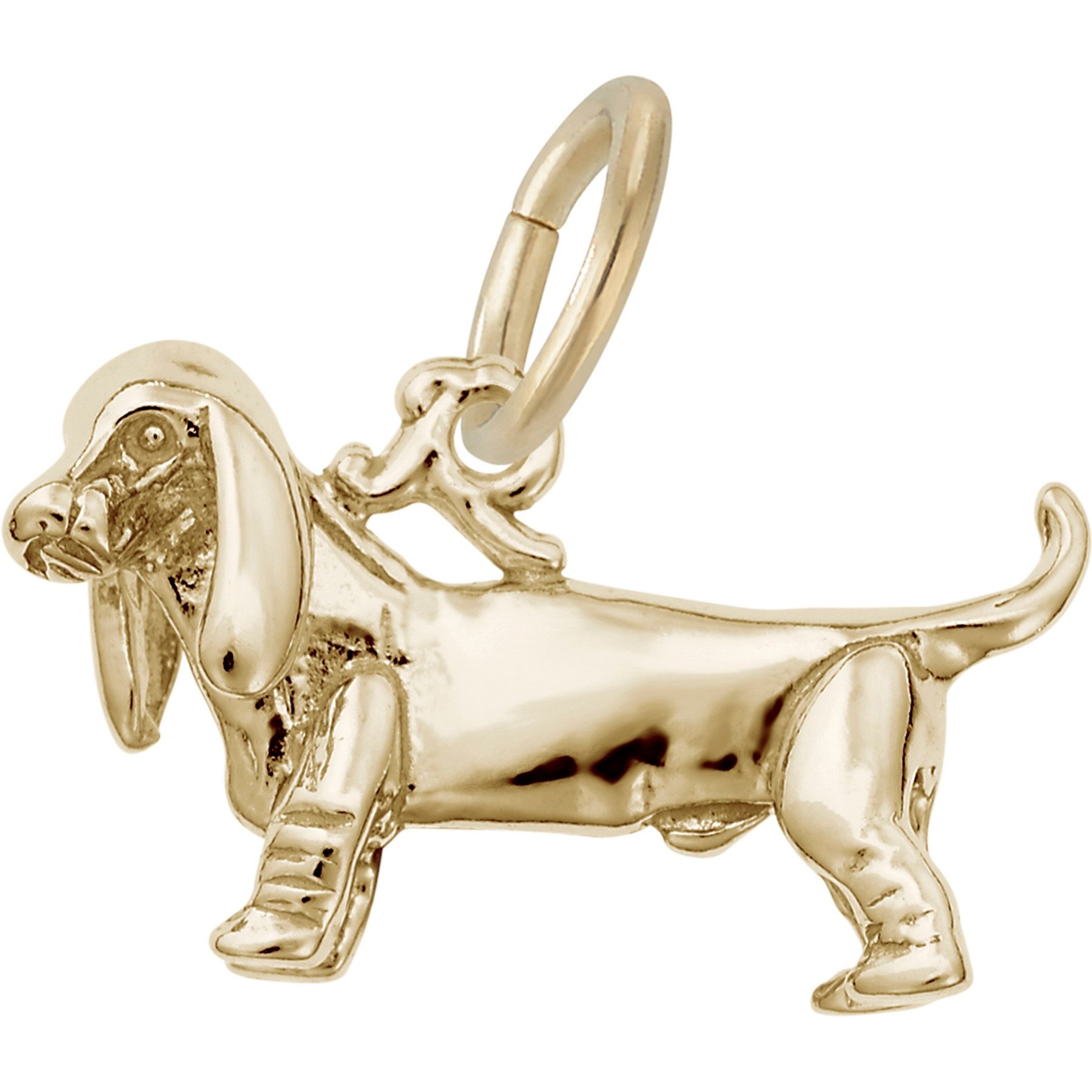 Rembrandt Charms Basset Hound Memorial Keepsake, Gold, 17.5 x 10.51-mm