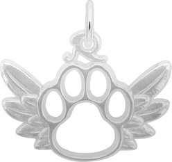 Rembrandt Charms Paw with Wings Memorial Keepsake, Silver, 18.54 x 14.48-mm
