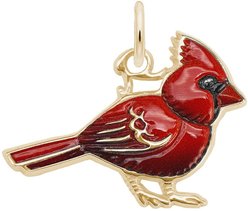 Rembrandt Charms Cardinal Painted Memorial Keepsake, Gold, 15.61 x 21.91-mm
