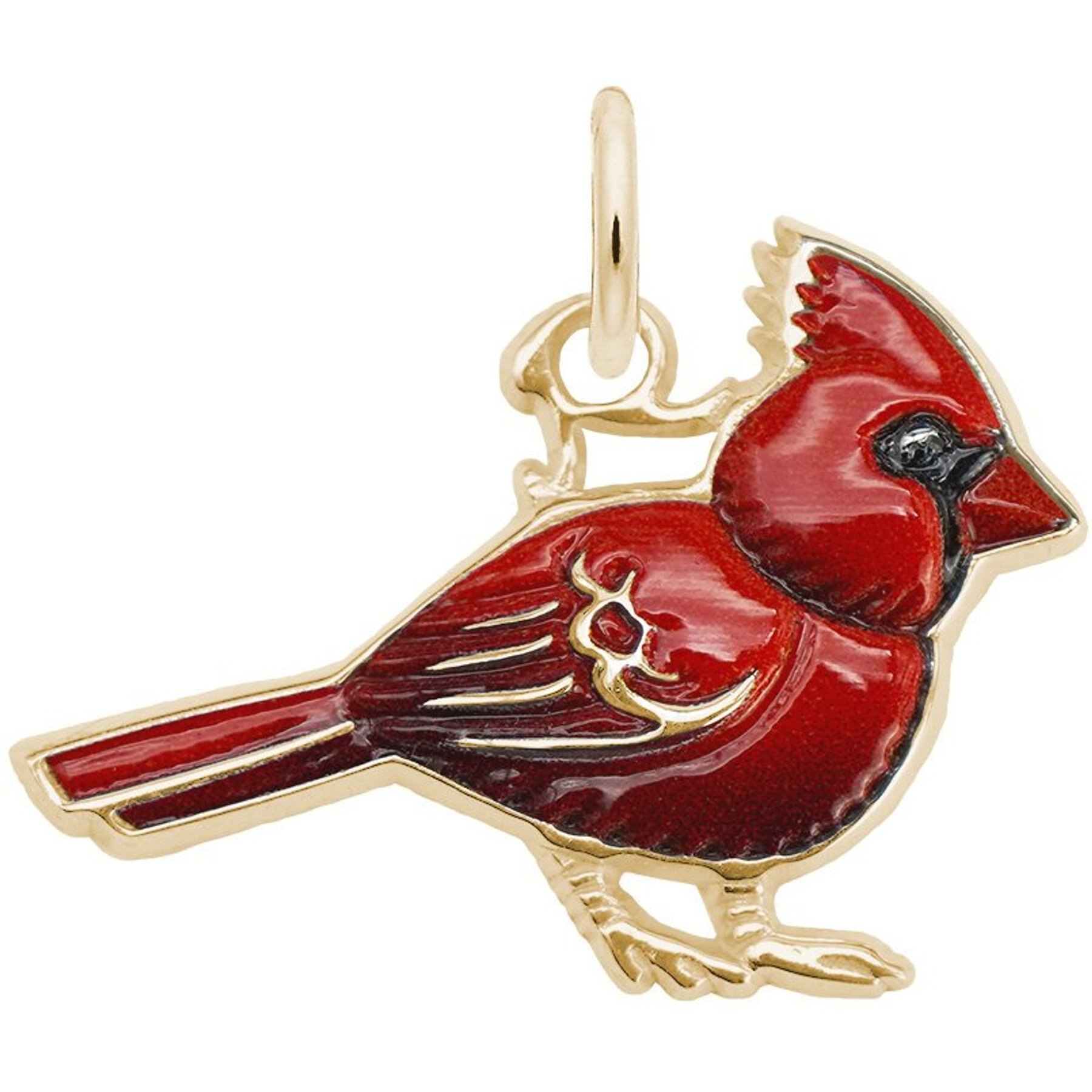 Rembrandt Charms Cardinal Painted Memorial Keepsake, Gold, 15.61 x 21.91-mm