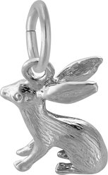 Rembrandt Charms Bunny Memorial Keepsake, Silver, 10.27 x 12.09-mm