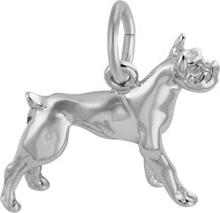 Rembrandt Charms Boxer Memorial Keepsake, Silver, 18.23 x 16.49-mm