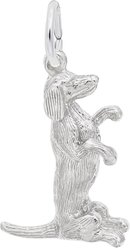Rembrandt Charms Dachshund Memorial Keepsake, Silver, 12.68 x 18.59-mm