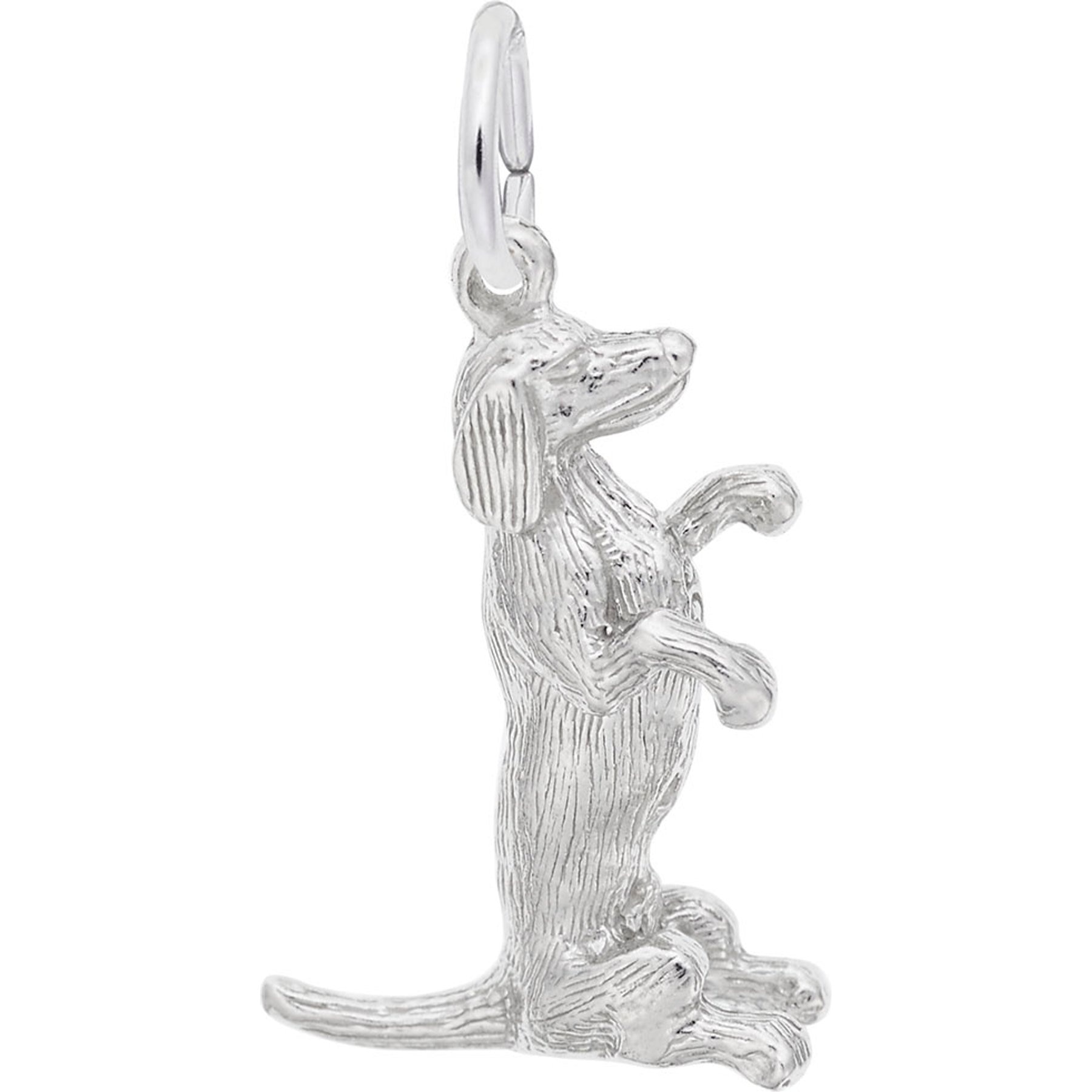 Rembrandt Charms Dachshund Memorial Keepsake, Silver, 12.68 x 18.59-mm