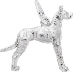 Rembrandt Charms Great Dane Memorial Keepsake, Silver, 23.93 x 19.18-mm