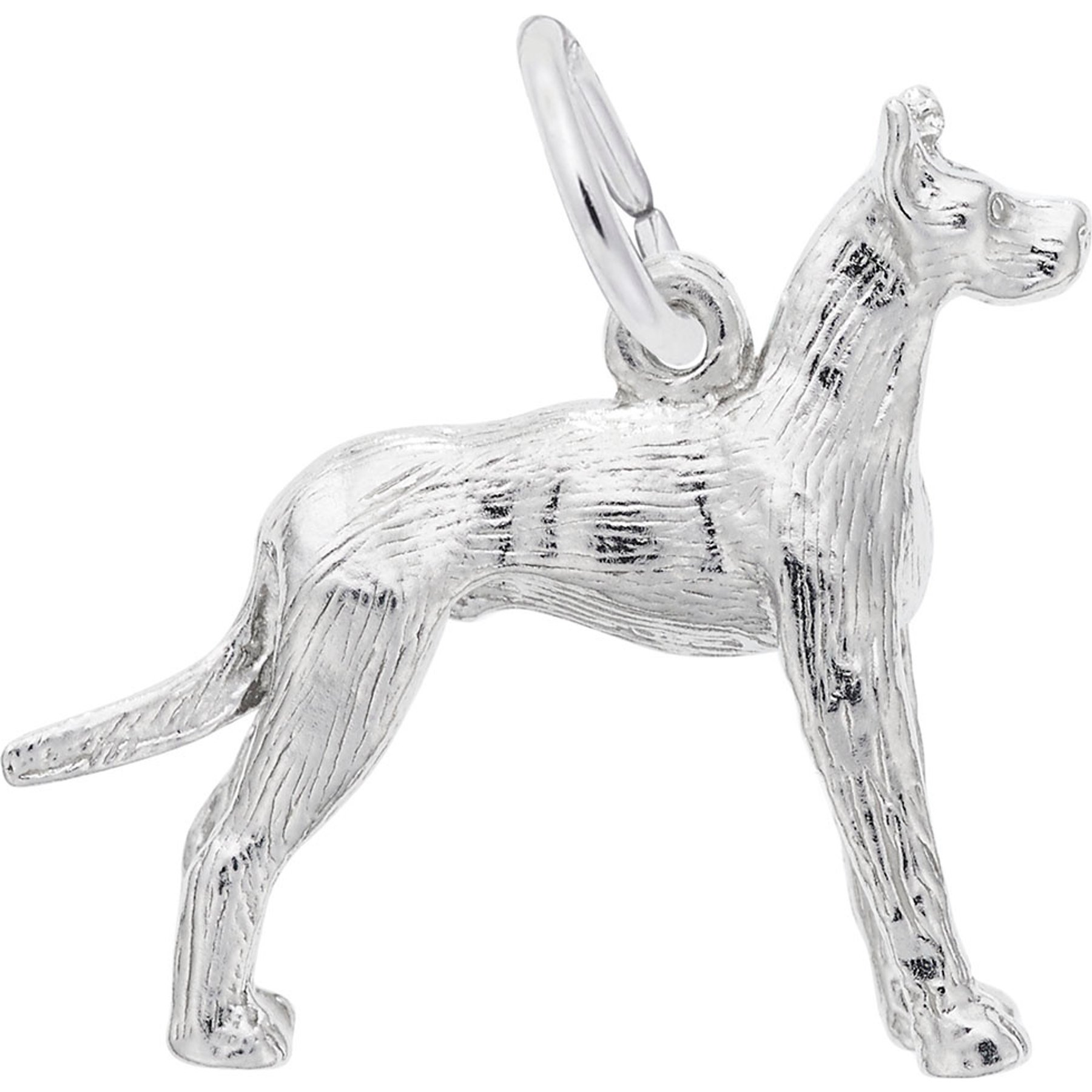 Rembrandt Charms Great Dane Memorial Keepsake, Silver, 23.93 x 19.18-mm