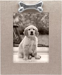 Mariposa Natural Linen with Dog Bone Picture Frame, Silver, 5 x 7 in slide 2 of 3