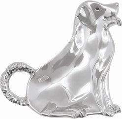 Mariposa Labrador Trinket Dish Serving Platter, Silver