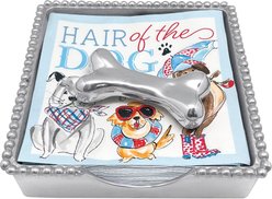 Mariposa Dog Bone Beaded Napkin Box Set, Silver