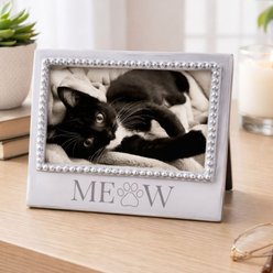 Mariposa Meow Beaded Picture Frame, Silver, 4 x 6 in slide 2 of 3