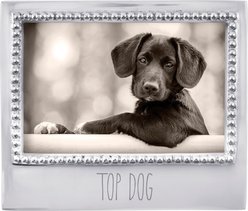 Mariposa Top Dog Beaded Picture Frame, Silver, 4 x 6 in