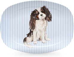 Mariposa Best Friends Tri-Color Cavalier King Serving Platter, Blue