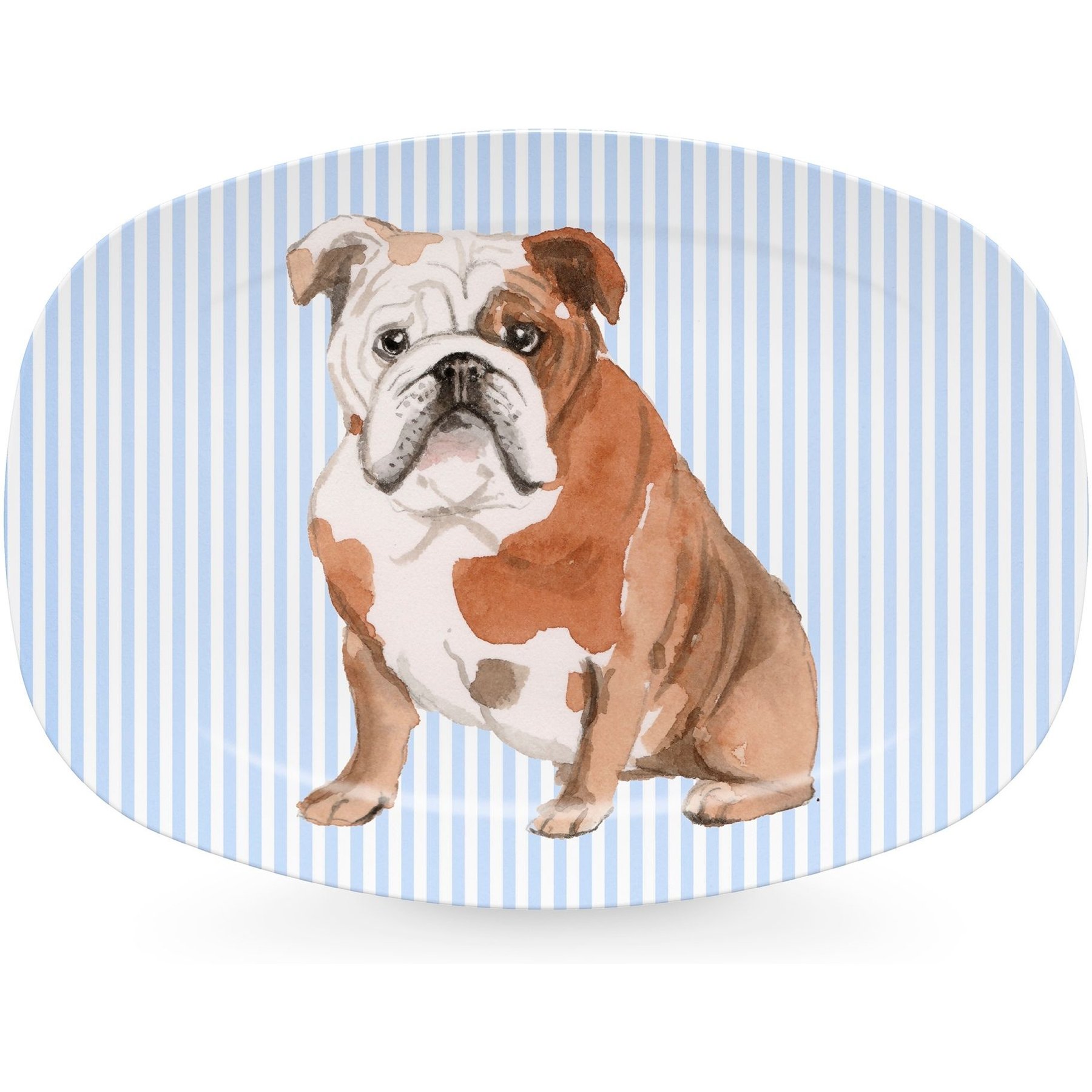 Mariposa Best Friends English Bulldog Serving Platter, Blue