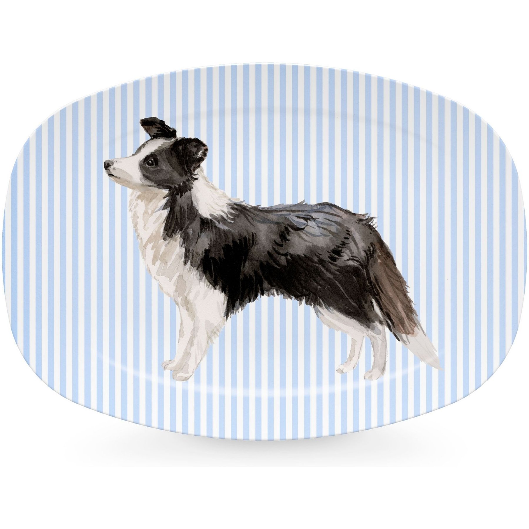 Mariposa Best Friends Border Collie Serving Platter, Blue