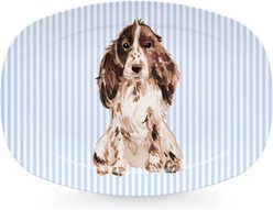 Mariposa Best Friends Brown Cocker Spaniel Serving Platter, Blue