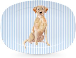 Mariposa Best Friends Yellow Lab Serving Platter, Blue