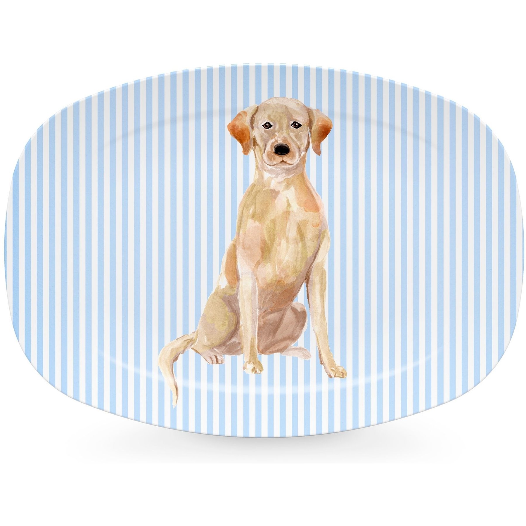 Mariposa Best Friends Yellow Lab Serving Platter, Blue