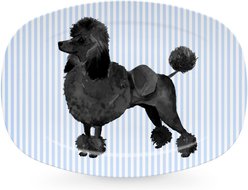 Mariposa Best Friends Black Poodle Serving Platter, Blue