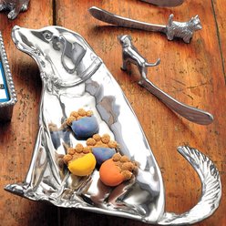 Mariposa Labrador Serving Platter, Silver slide 2 of 2