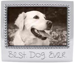 Mariposa Best Dog Ever Beaded Picture Frame, Silver, 4 x 6 in