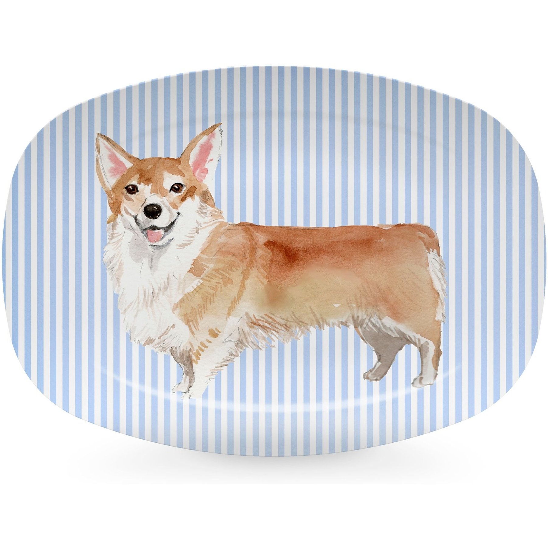 Mariposa Best Friends Corgi Serving Platter, Blue