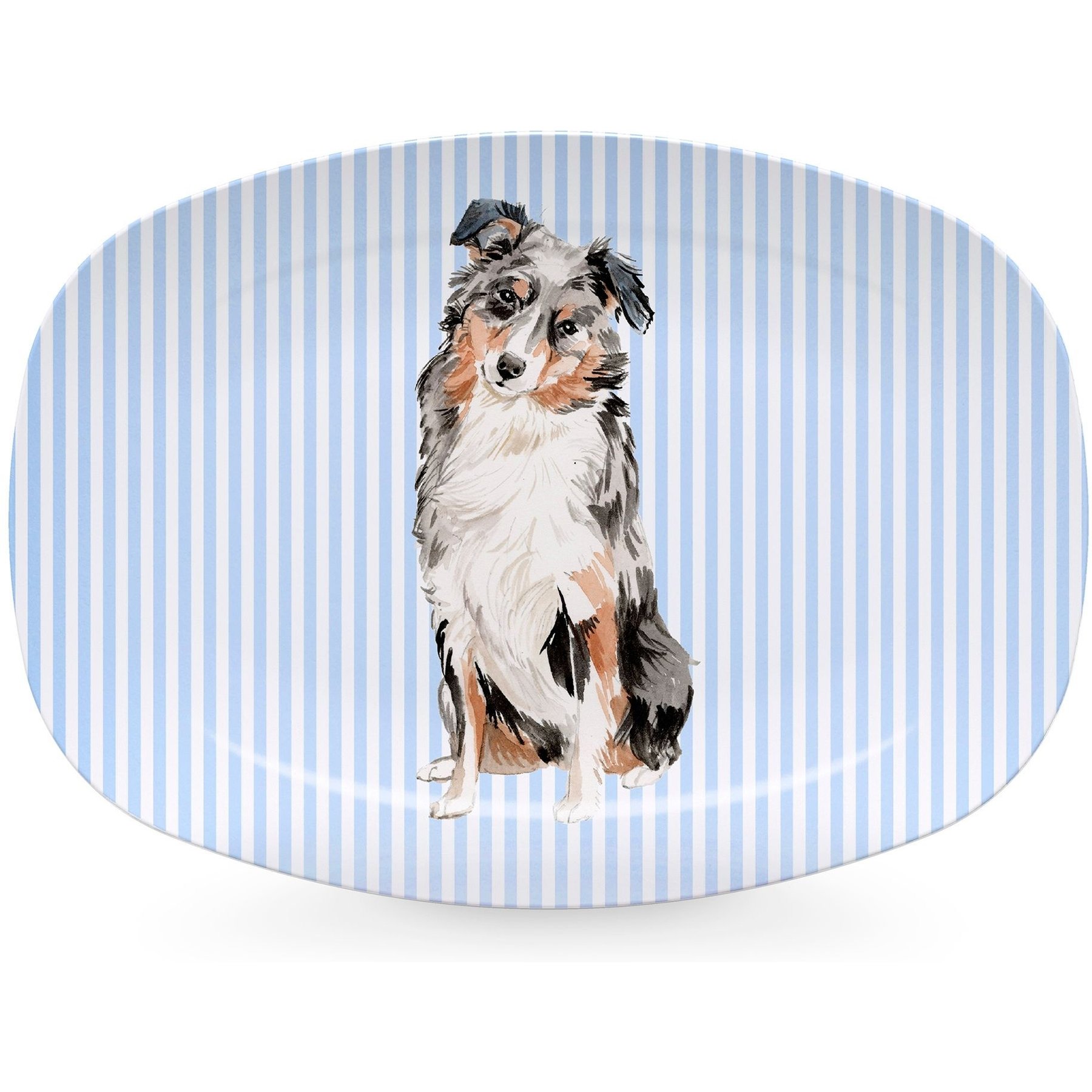 Mariposa Best Friends Australian Shepherd Serving Platter, Blue