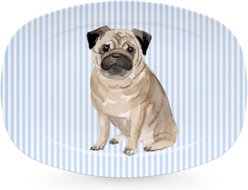 Mariposa Best Friends Pug Serving Platter, Blue