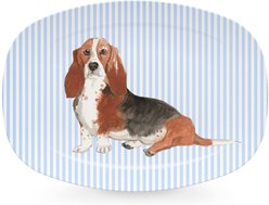 Mariposa Best Friends Bassett Hound Serving Platter, Blue