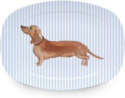 Mariposa Best Friends Tan Dachshund Serving Platter, Blue